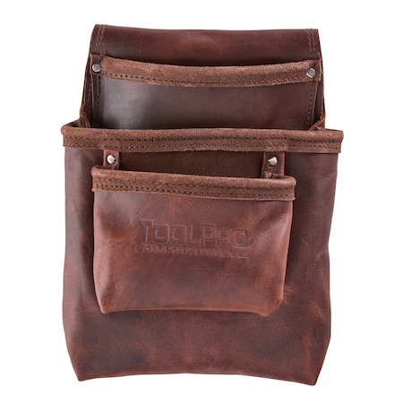 Toolpro Oil Tanned Top Grain 3 PocketNail Bag TP70583